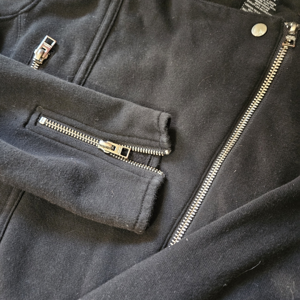 Harley-Davidson Vintage 1990s Biker Zip Cotton Black Jacket Medium EUC - Picture 4 of 16